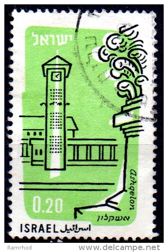 ISRAEL 1960 Air. Tower, Ashqelon -  20a. - Black And Green  FU - Airmail