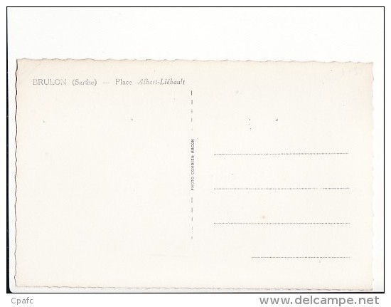 Carte 1950 BRULON / PLACE ALBERT LIEBAULT - Brulon