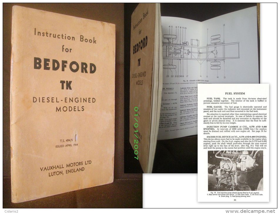 Instruction Book: BEDFORD TK Diesel Engined Models Mecanique Camion Truck Lastwagen (Automobile Auto) VAUXHALL 1964 ! - Ingeniería