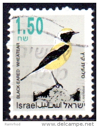 ISRAEL 1992 Songbirds - 1s.50 - Black-eared Wheatear FU - Used Stamps (without Tabs)