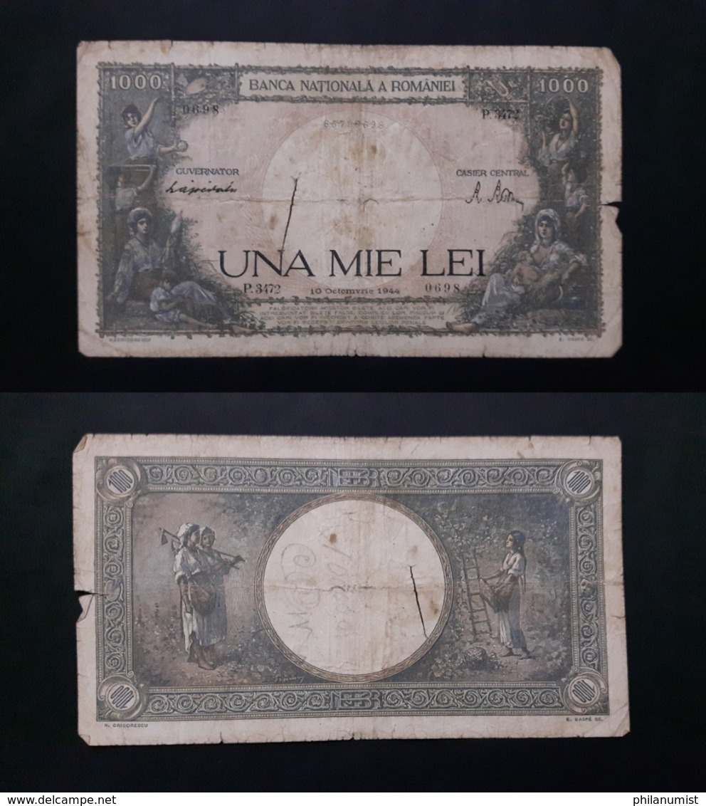 ROMANIA 1000 LIES BANKNOTE 10th SEPTEMBER 1941 CIRCULATED LOOK !! - Rumänien