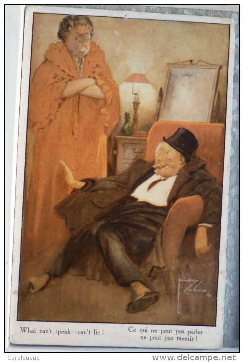 CPA LITHO  Illustrateur LAWSON WOOD Artistique 2858 Couple Homme SAOUL FAUTEUIL Et Femme Colere +- 1910 - Wood, Lawson