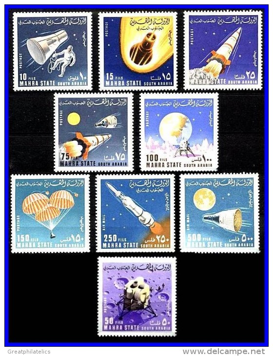 MAHRA / ARABIA 1967 SPACE PROJECTS Complete SET Mi#58-66 MNH (3ALL) - Collections