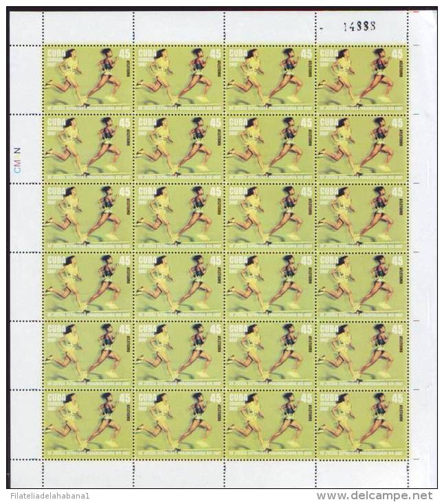 2007.528 CUBA MNH SHEET COMPLETE 2007 MNH PANAMERICAN GAME - Hojas Y Bloques