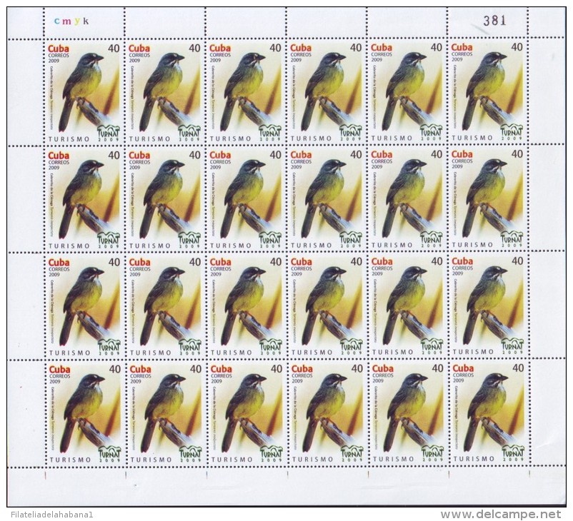 2009.525 CUBA MNH SHEET COMPLETE 2009 MNH BIRD TURNAT