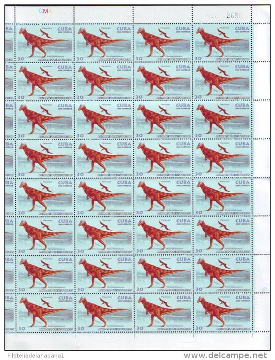 2006.513 CUBA MNH SHEET COMPLETE 2006 MNH DINOSAUR - Hojas Y Bloques