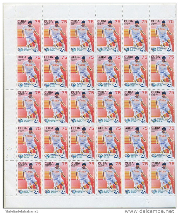 2006.508 CUBA MNH SHEET COMPLETE 2006 MNH SOCCER CUP GERMA - Hojas Y Bloques