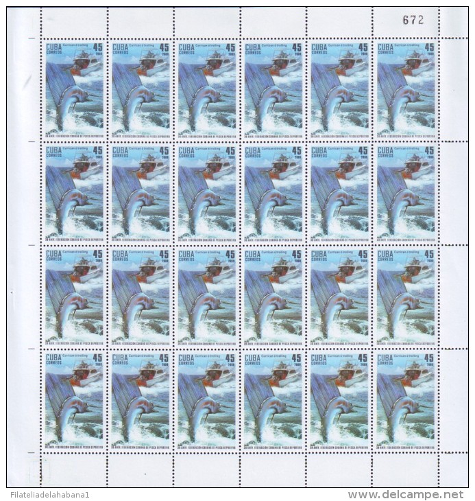 2009.532 CUBA MNH SHEET COMPLETE 2009 MNH FISH FISHING - Hojas Y Bloques
