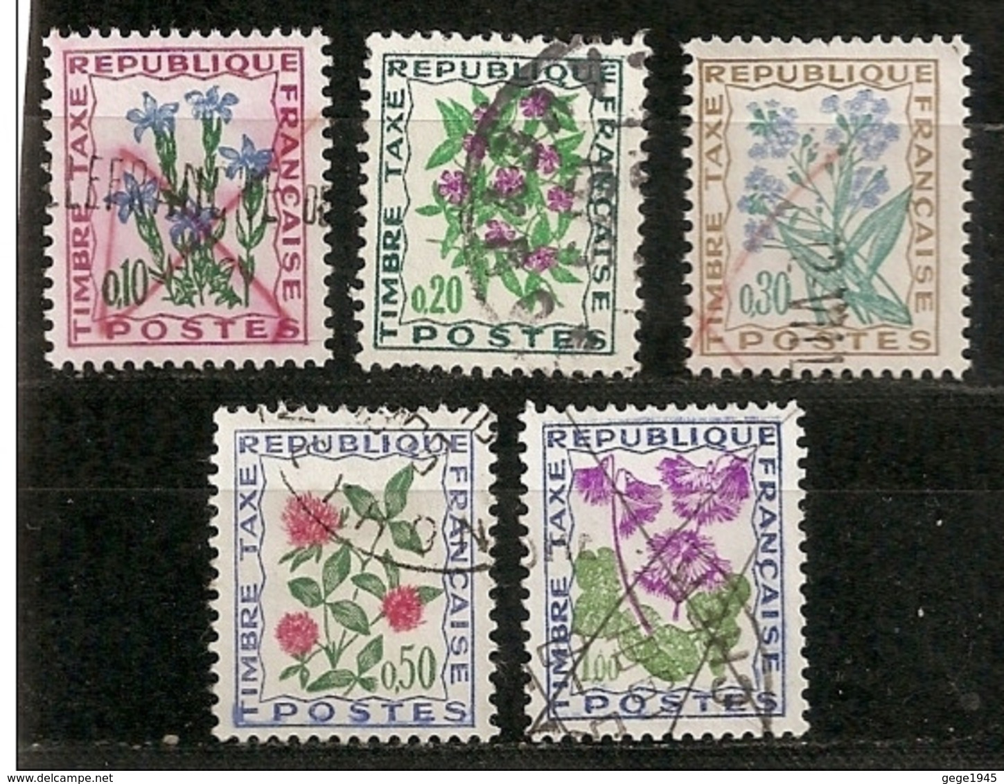 Taxes  N°   96 - 98 - 99 - 101 - 102  -  Oblitérés  -  Fleurs Des Champs - 1960-.... Oblitérés