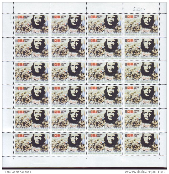 2007.526 CUBA MNH SHEET COMPLETE 2007 MNH CHE GUEVARA - Hojas Y Bloques