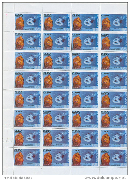 2004.506 CUBA MNH SHEET COMPLETE 2004 MINERALS JEWERLY. CROINDON. URANIO. THERNARDITA. REJALGAR. FLUORITA - Hojas Y Bloques