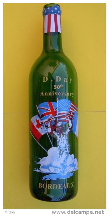 BOUTEILLE BORDEAUX BLANC SEC SAUVIGNON CUVEE1993 - DEBARQUEMENT NORMANDIE - D. DAY 50 Th ANNIVERSARY - Andere & Zonder Classificatie