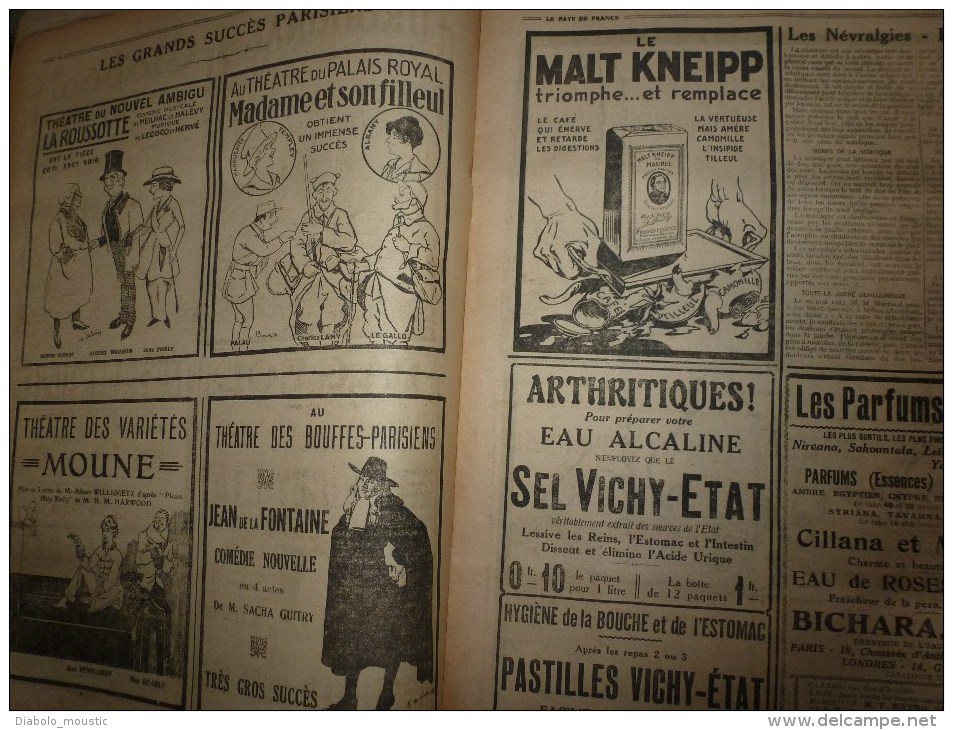 1916 LPDF: Publicité Pleine Page Par O' GALOP; Noël Du VENT De MER;Bombardement De MONT-ST-QUENTIN;Chrismas Fantastique - Français