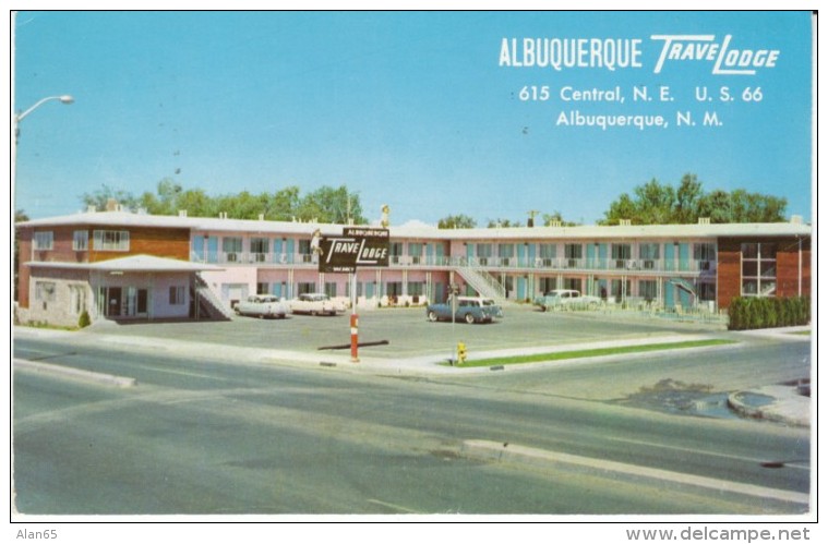 Route 66, Albuquerque NM New Mexico, TraveLodge Motel, Lodging, 1950s Vintage Postcard - Route '66'