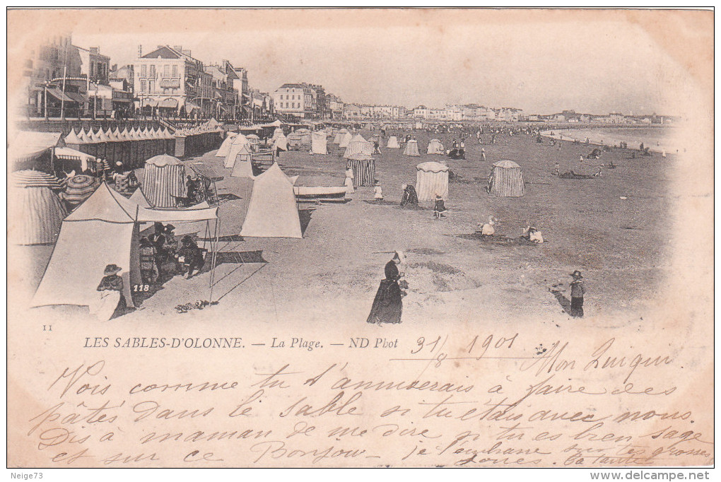 Carte Postale Ancienne Des Sables D´Olonne - La Plage - Vers 1900 - Sables D'Olonne