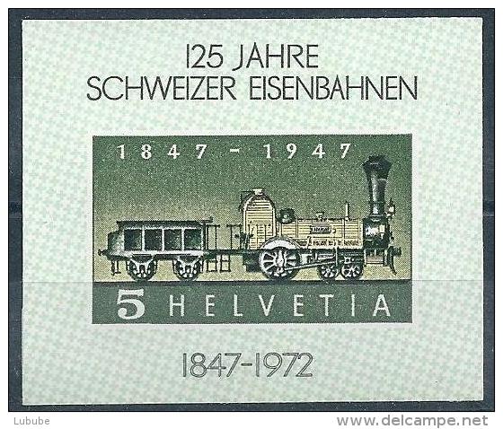 Block  "125 Jahre Schweizer Eisenbahn"                 1972 - Bahnwesen