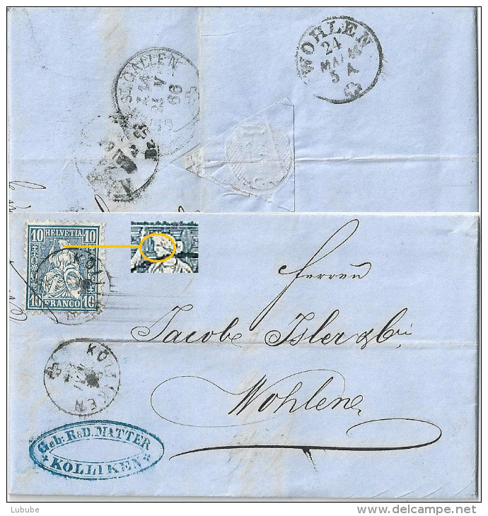 Faltbrief  Kölliken - Wohlen             1866 - Lettres & Documents