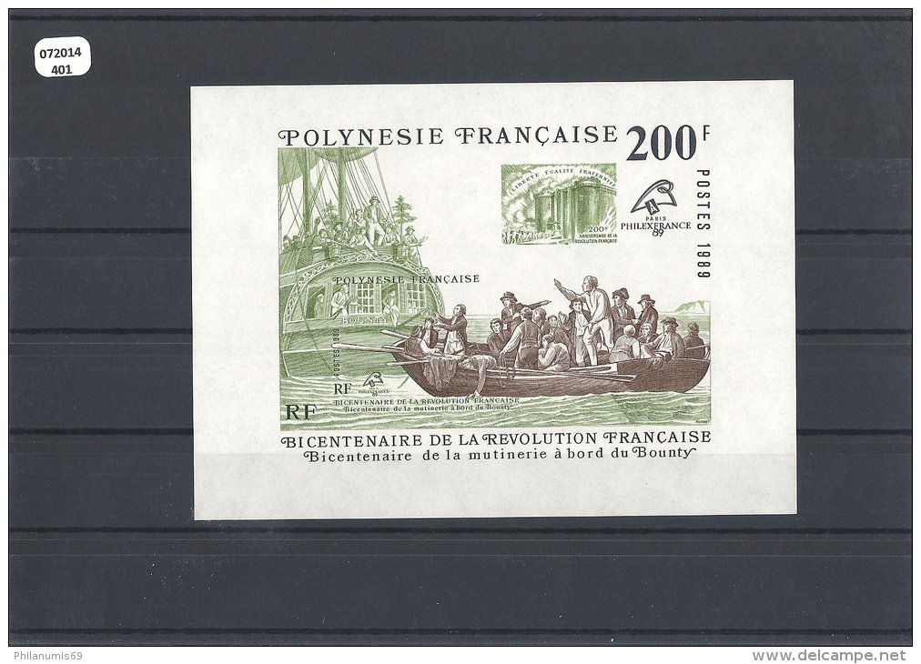 POLYNESIE 1989 - YT BF N° 15 NEUF SANS CHARNIERE ** (MNH) GOMME D'ORIGINE LUXE - Hojas Y Bloques