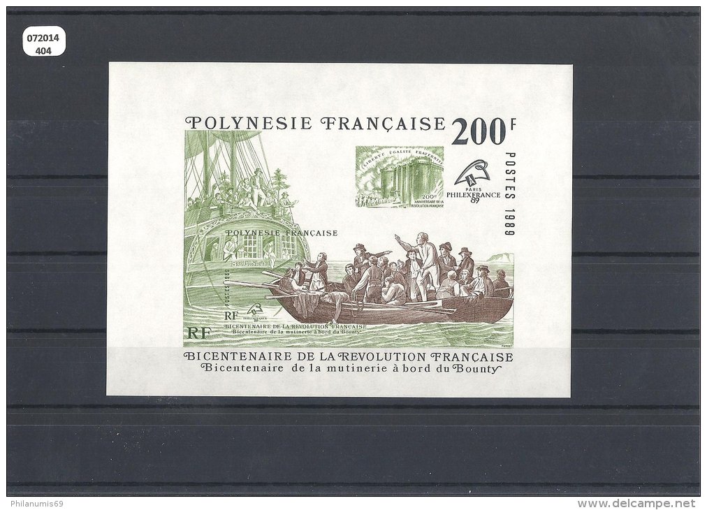 POLYNESIE 1989 - YT BF N° 15 NEUF SANS CHARNIERE ** (MNH) GOMME D'ORIGINE LUXE - Blocs-feuillets