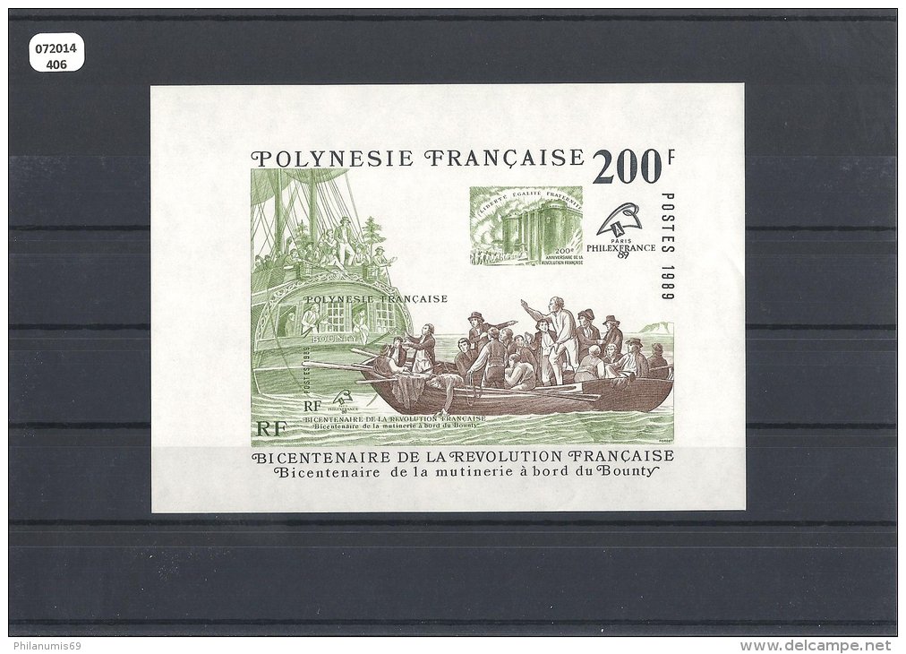 POLYNESIE 1989 - YT BF N° 15 NEUF SANS CHARNIERE ** (MNH) GOMME D'ORIGINE LUXE - Blocs-feuillets