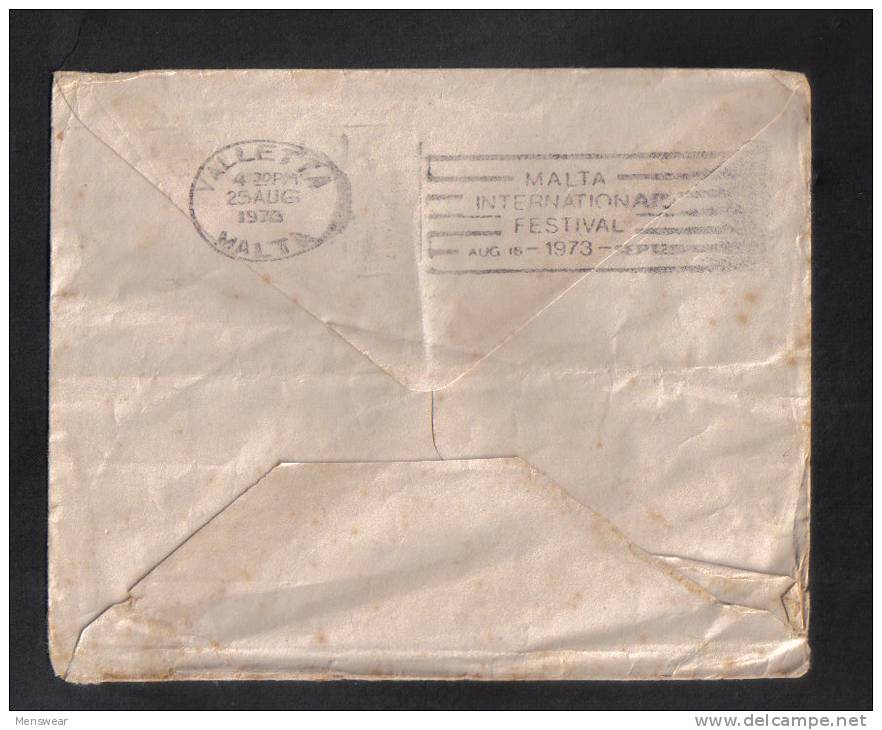 INDIA  - AIR MAIL SEND TO SLIEMA MALTA - 1973 - Covers & Documents