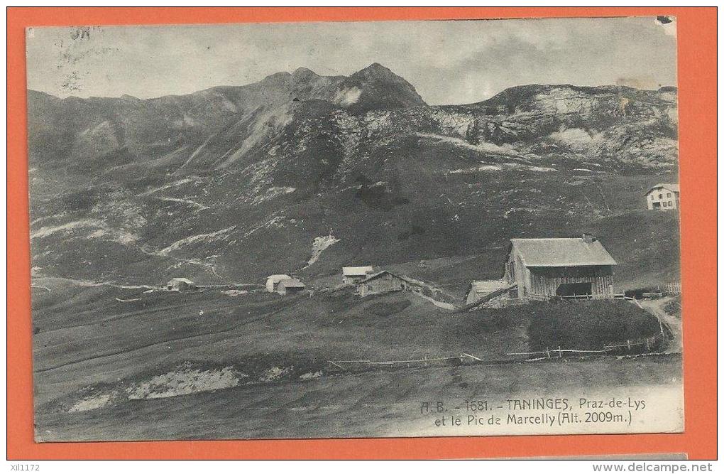 GAG-09 Taninges, Praz-de-Lys Et Le Pic De Marcelly.  AB 1681. Cachets Taninges Et Wallenstad 1920 - Taninges