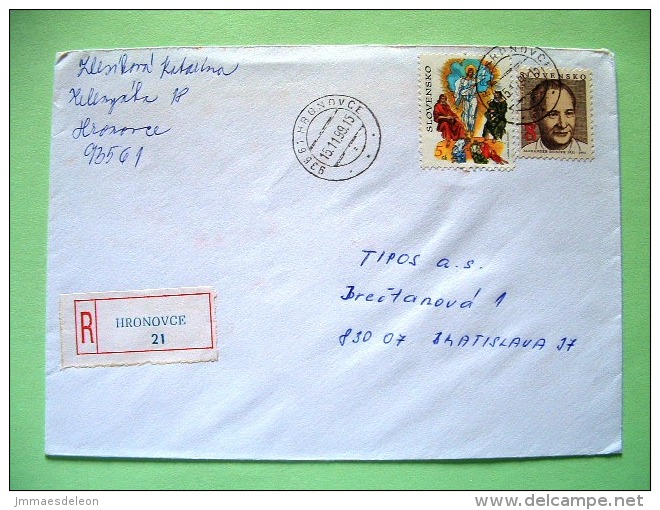 Slovakia 1999 Registered Cover Sent Locally - Christmas - Dubcek - Storia Postale