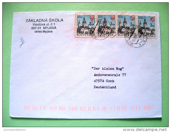 Slovakia 1999 Cover To Germany - Banska Bystrica Church Arms - Storia Postale