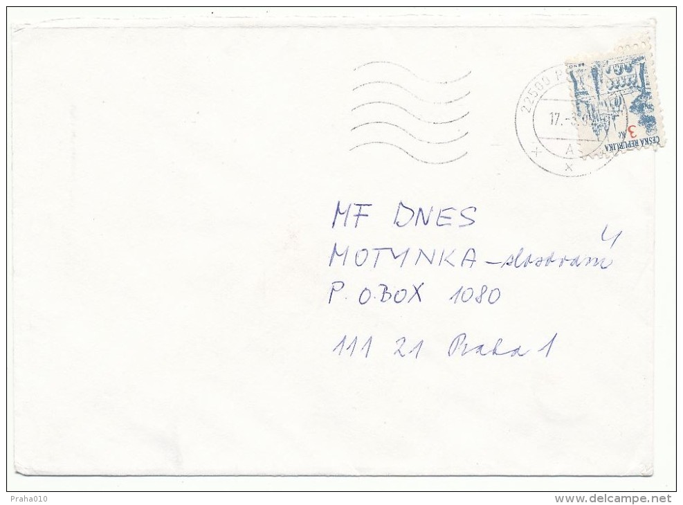 I6900 - Czech Rep. (1995) 225 00 Praha 025 (postage Stamp - To The Detriment Of Counterfeit Postal Administration) ! - Variétés Et Curiosités