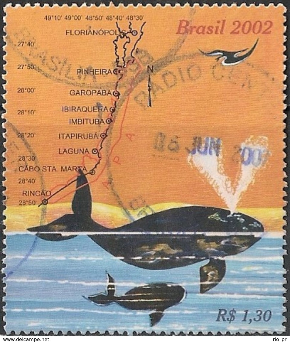 BRAZIL - PROTECTION ZONE FOR THE SOUTHERN RIGHT WHALE 2002 - USED - Ballenas