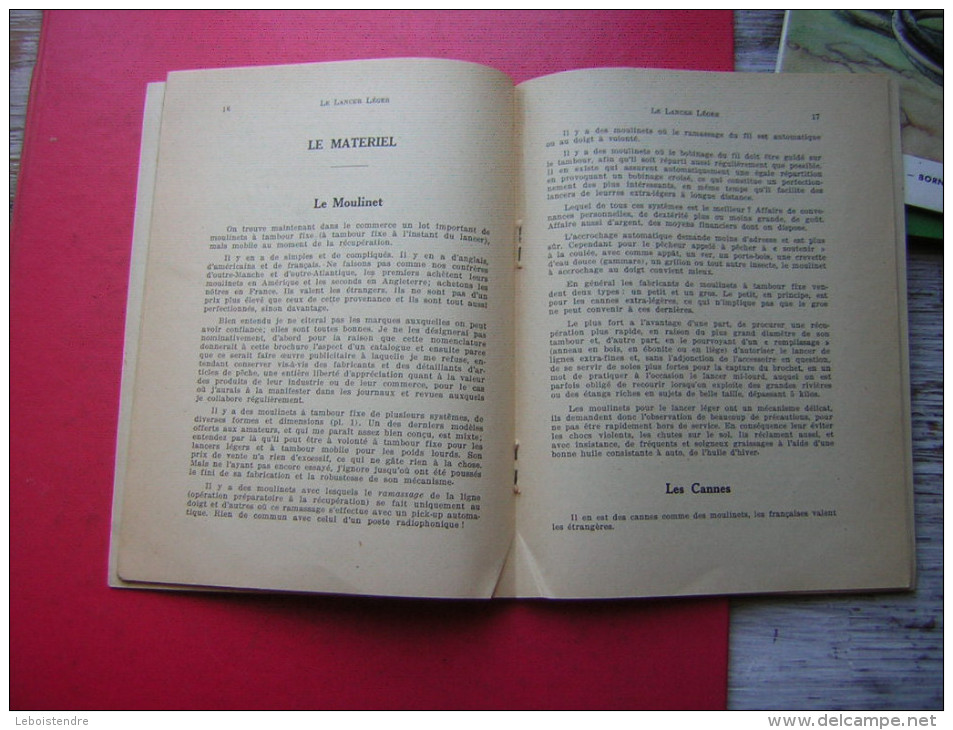 LIVRE/ LIVRET SUR  LA PECHE  F BIGUET  LE LANCER LEGER SA PRATIQUE EN TOUTES SAISONS  EDITIONS BORNEMANN 1959 - Caza/Pezca