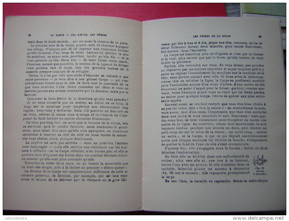 LIVRE SUR  LA PECHE DE RAOUL RENAULT  LA CARPE  SES MOEURS SES PECHES   EDITIONS BORNEMANN 1960 - Caza/Pezca