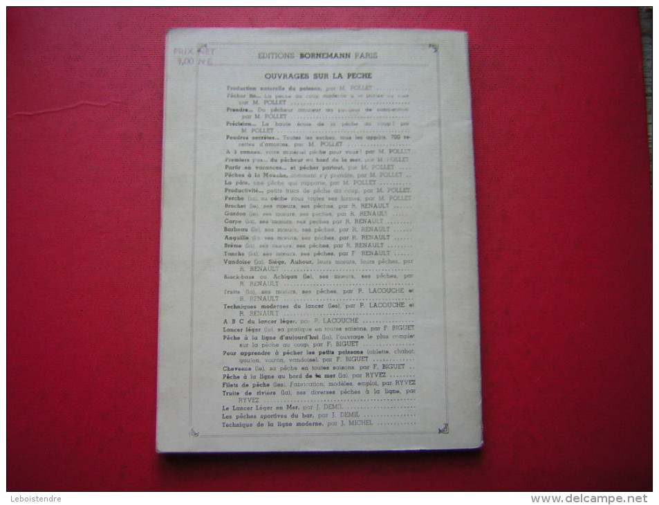 LIVRE SUR  LA PECHE DE RAOUL RENAULT   LE GARDONS MOEURS SES PECHES   EDITIONS BORNEMANN 1960 - Fischen + Jagen