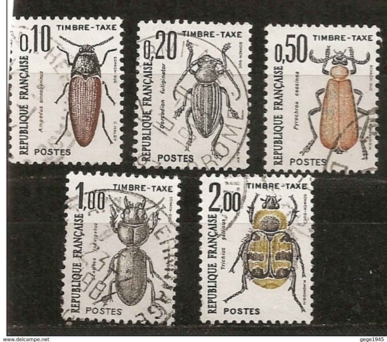 Taxes  N°  103  - 104 - 105 - 106 - 107  Obitérés  -  Insectes - 1960-.... Used