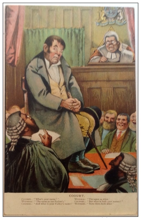 Comic Humour Postcard Court Humour Judge  2 Cards - Fumetti