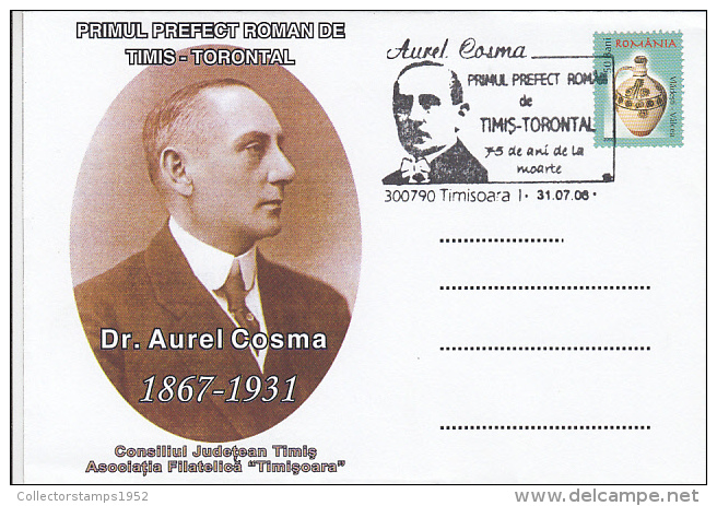 136- AUREL COSMA, TIMIS COUNTY PREFECT, SPECIAL COVER, 2006, ROMANIA - Lettres & Documents