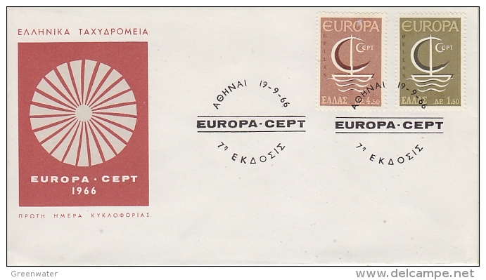 Europa Cept 1966 Greece 2v FDC (F1420) - 1966