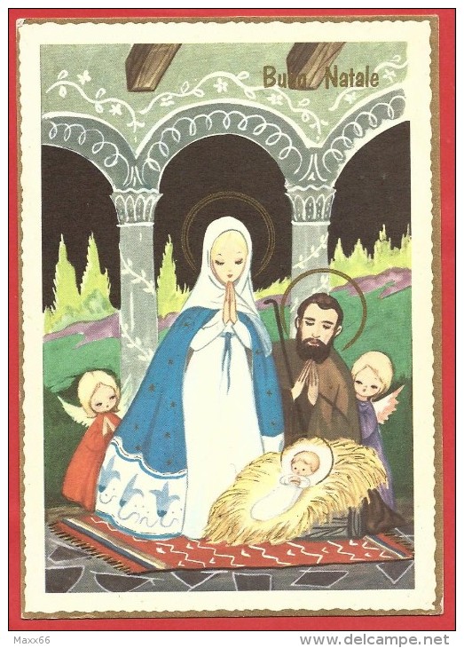 CARTOLINA VG ITALIA - BUON NATALE - Sacra Famiglia - 10 X 15 - ANNULLO CANNOBIO 1976 - Altri & Non Classificati