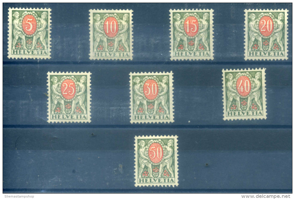SWITZERLAND - 1924 POSTAGE DUES SMOOTH GUM - Unused Stamps