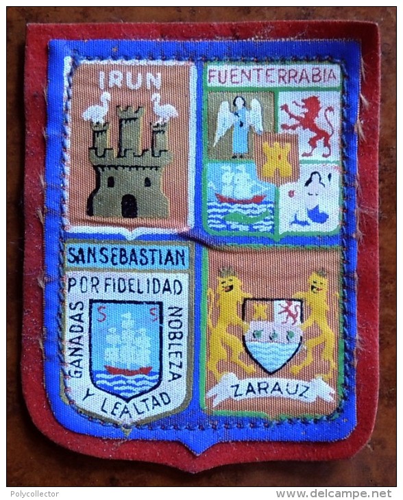 Ancien Patch Écusson Tissu Touristique : Espagne - Irun - Fuenterrabia - San Sebastian - Zarauz - Ecussons Tissu