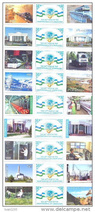 2011. Uzbekistan, 20y Of Independence, Set Of 52v + 26 Labels, Mint/** - Usbekistan