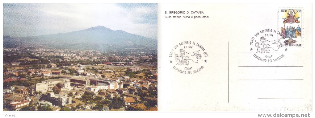 Italia 1994 - Salesiani Di S.Gregorio E Veduta Dell'Etna. Cartolina Affrancata E Annullo Speciale - Other & Unclassified