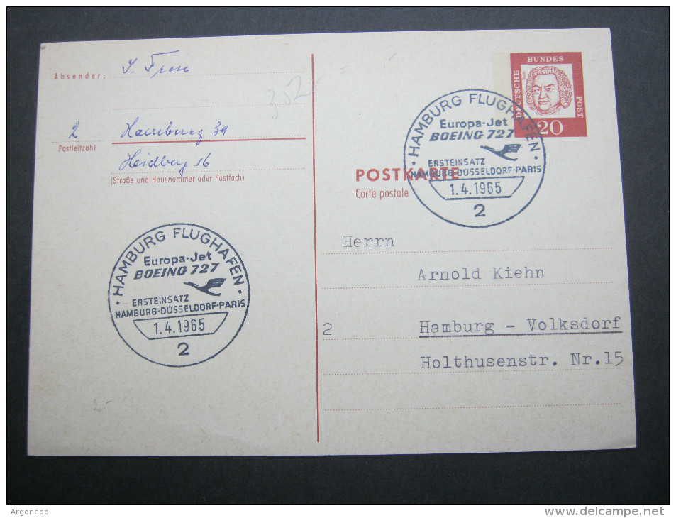 1965, Ganzsache Verschickt - Cartes Postales - Oblitérées