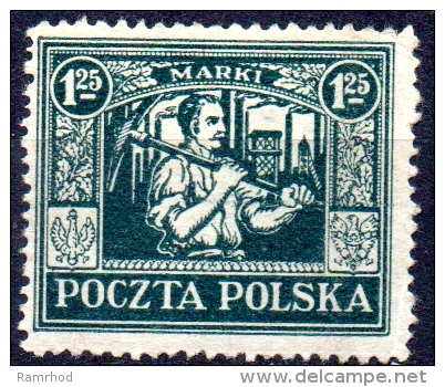 POLAND 1922 Silesian Miner - 1m.25 - Green MH - Ungebraucht