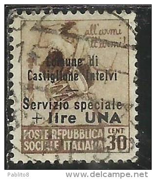 EMISSIONI LOCALI CASTIGLIONE D´INTELVI 1945 MONUMENTI DISTRUTTI (498) MONUMENTS DESTROYED LIRE 1 SU 30 CENT. USATO USED - Local And Autonomous Issues