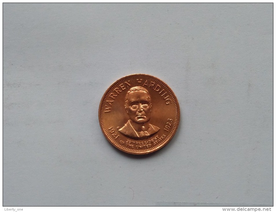 WARREN HARDING - Presidential Hall Of Fame ( 26 Mm./ 6.4 Gr. / 1968 Franklin Mint - For Grade, Please See Photo ) ! - Pièces écrasées (Elongated Coins)