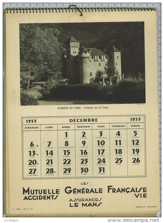 Mutuelle Générale Française Accidents Et Vie, 1953, 12 Photos/12 Mois - Grand Format : 1941-60
