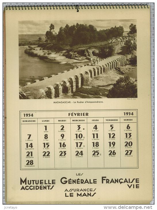 Mutuelle Générale Française Accidents Et Vie, 1954, 12 Photos/12 Mois - Grand Format : 1941-60