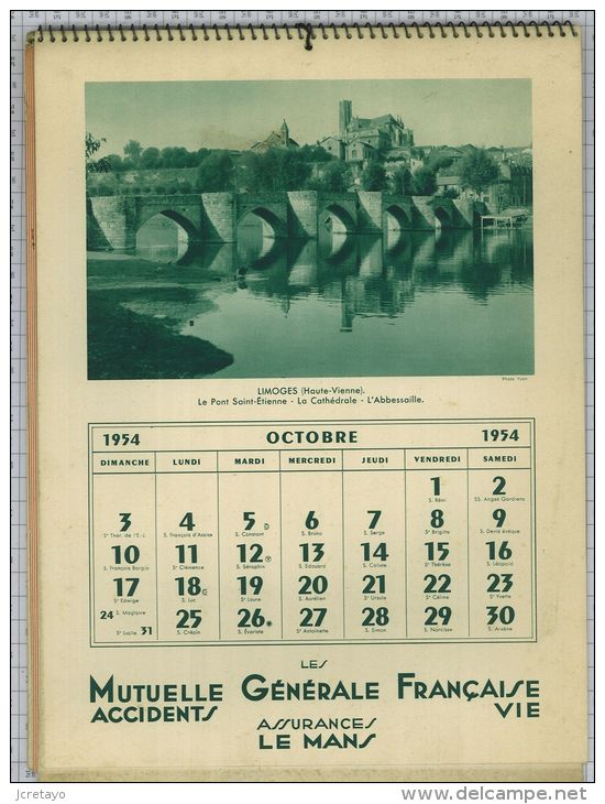 Mutuelle Générale Française Accidents et Vie, 1954, 12 photos/12 mois