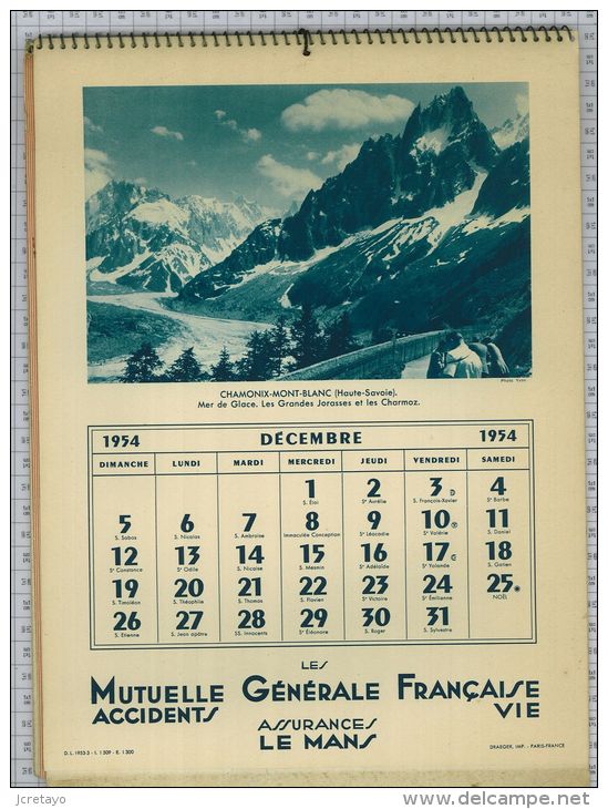 Mutuelle Générale Française Accidents et Vie, 1954, 12 photos/12 mois